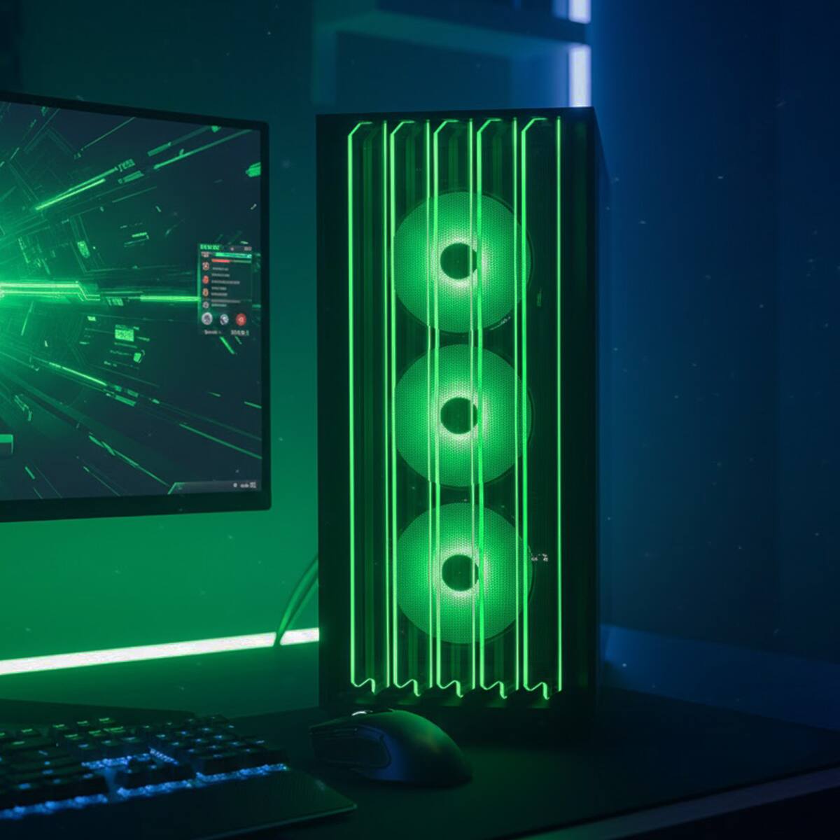 Alt View 10. YEYIAN - YEYIAN Gaming PC. Core i5 14400F, NVIDIA RTX 5060 , 1TB NVMe, 32GB DDR5, 650W, W11 Home. Model YPI-MS44F0C-5601B.