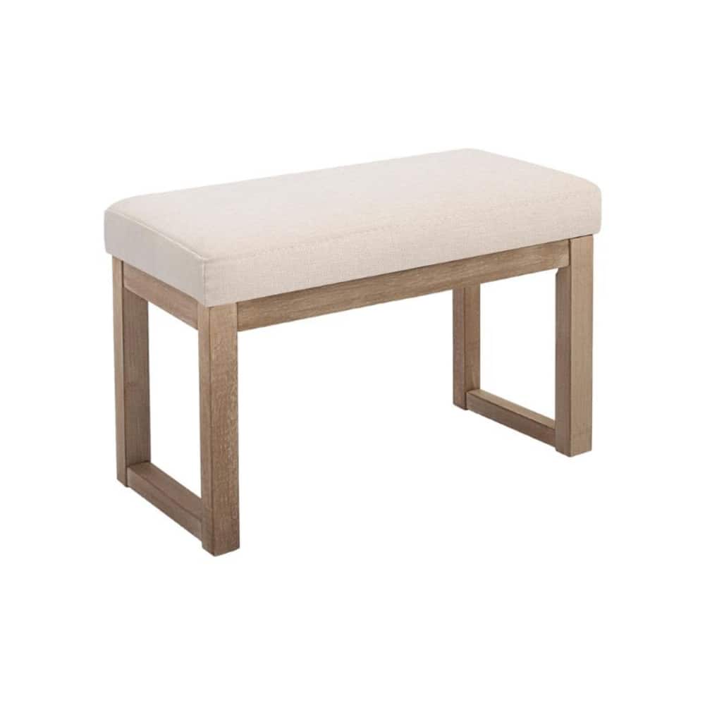 Circus Cirle - Polyester Fabric Rectangle Upholstered Stool - Beige