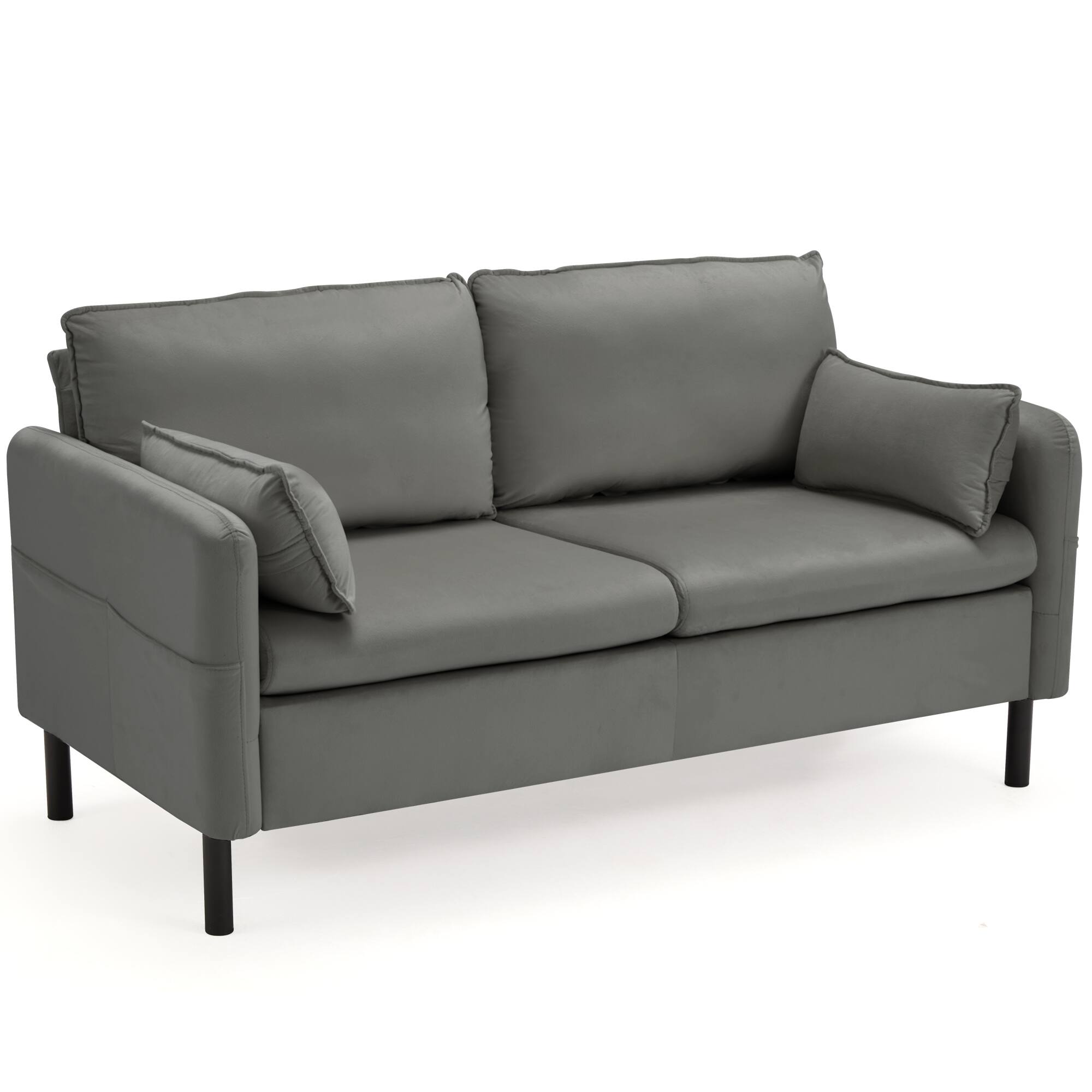 U-HOMY - Modern Loveseat Sofa with Storage Pockets and Cushions – Small Space 2-Seater Couch for Living Room - Gray price history on PriceWatchPro