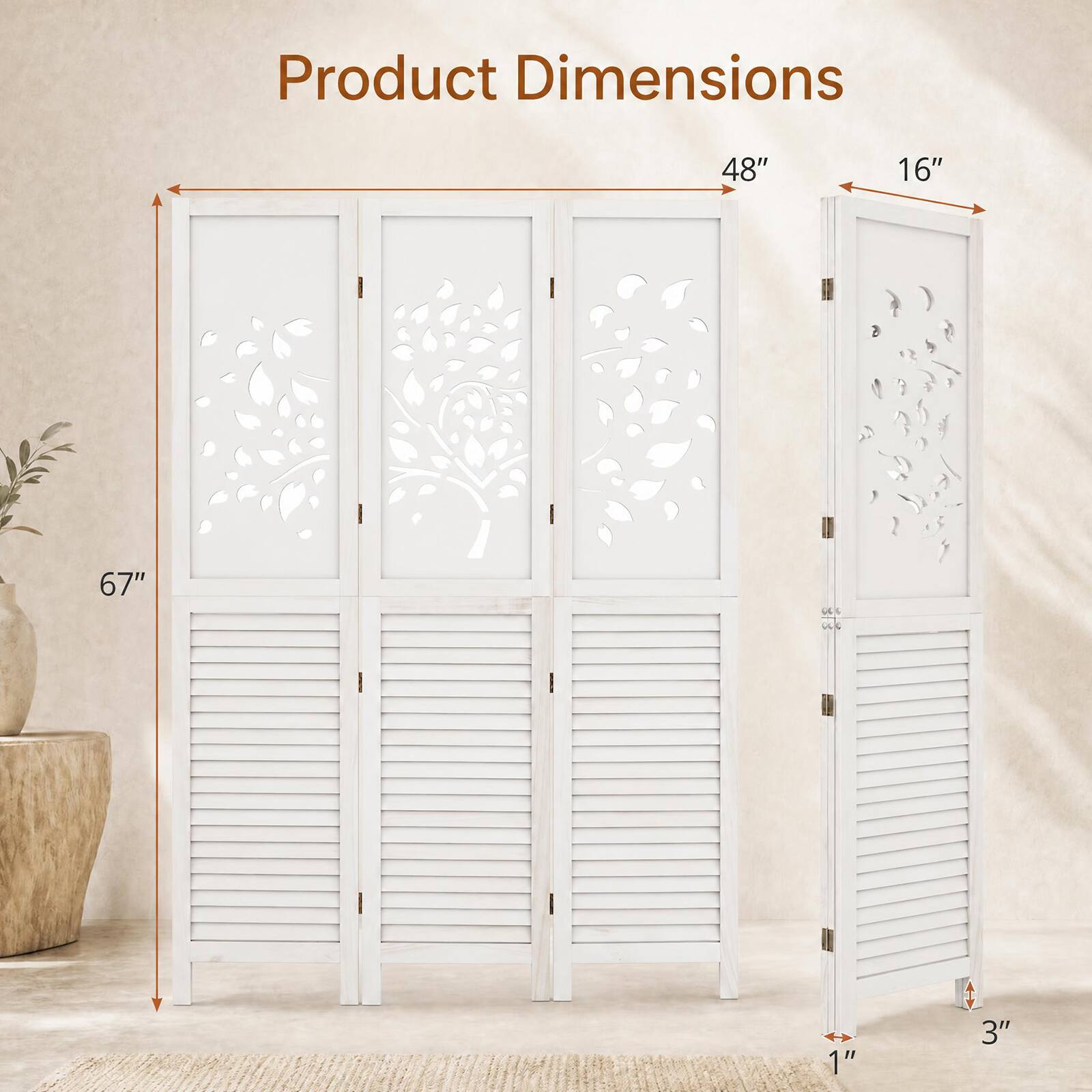 Product Dimensions
48"
16"
67"
1"
3"