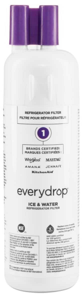 The text on the image is in French, so I cannot provide a proper grouping and correction. However, I can provide a general translation of the text:
"Refrigerator Filter Pour Refrigerateur 1 BRANDS CERTIFIED: MARQUES CERTIFIES Whirlpool MAYTAG AMANA JENNAIR KitchenAid everydrop ICE & WATER REFRIGERATOR FILTER NSF DS Reslace 6 Deebe 200 NSP VANSI for 200 La rduction des apris XX MSF ND T i & vill Pour."
This text appears to be describing a refrigerator filter, with the brand "everydrop" being emphasized. The filter is certified by multiple brands, including Whirlpool, Maytag, Amana, and KitchenAid. The filter is designed to reduce chlorine and other contaminants, and it is compatible with various refrigerator models.