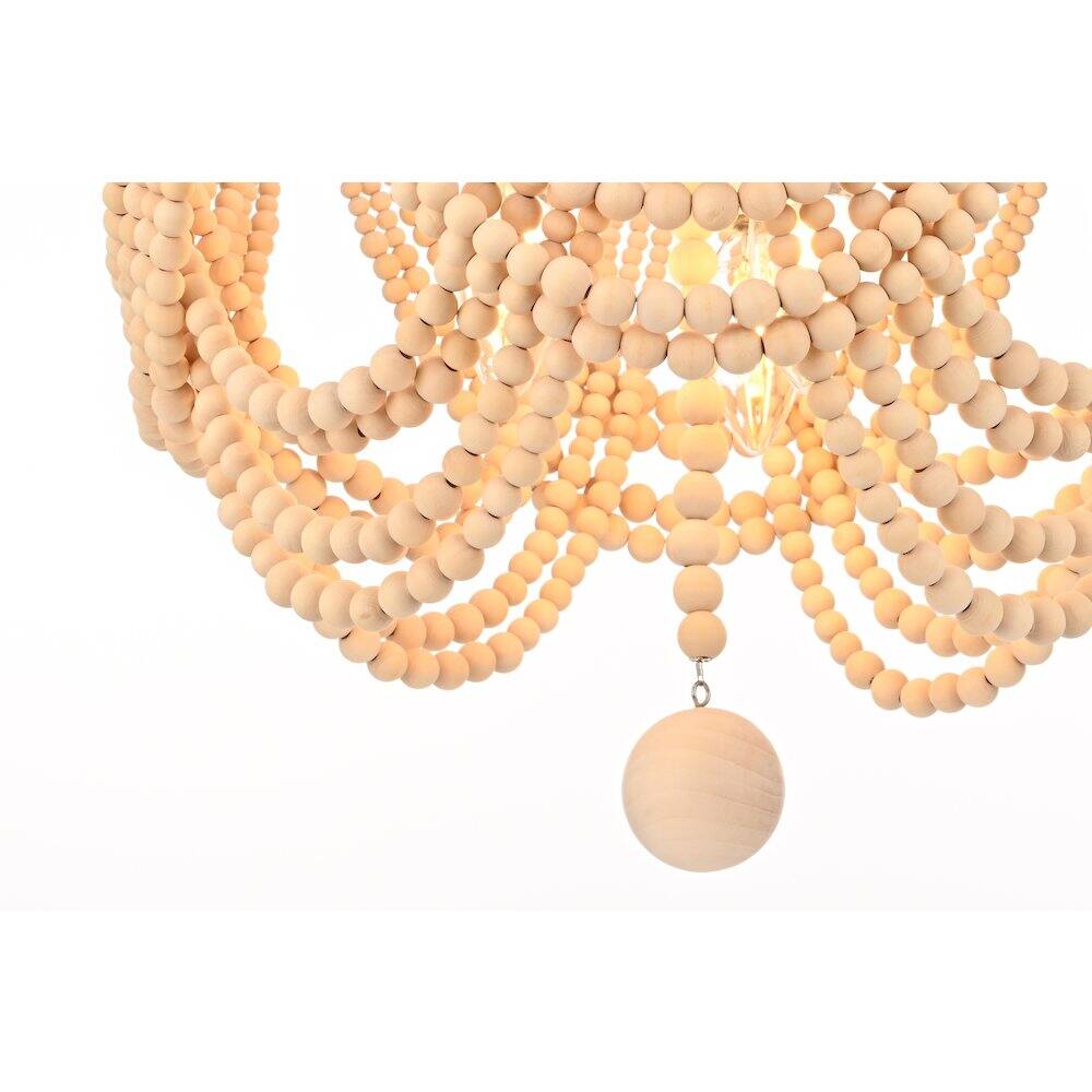 Alt View 3. Living District - Jolie 16 Inch Beaded Flush Mount Ceiling Light In Beige - Beige.