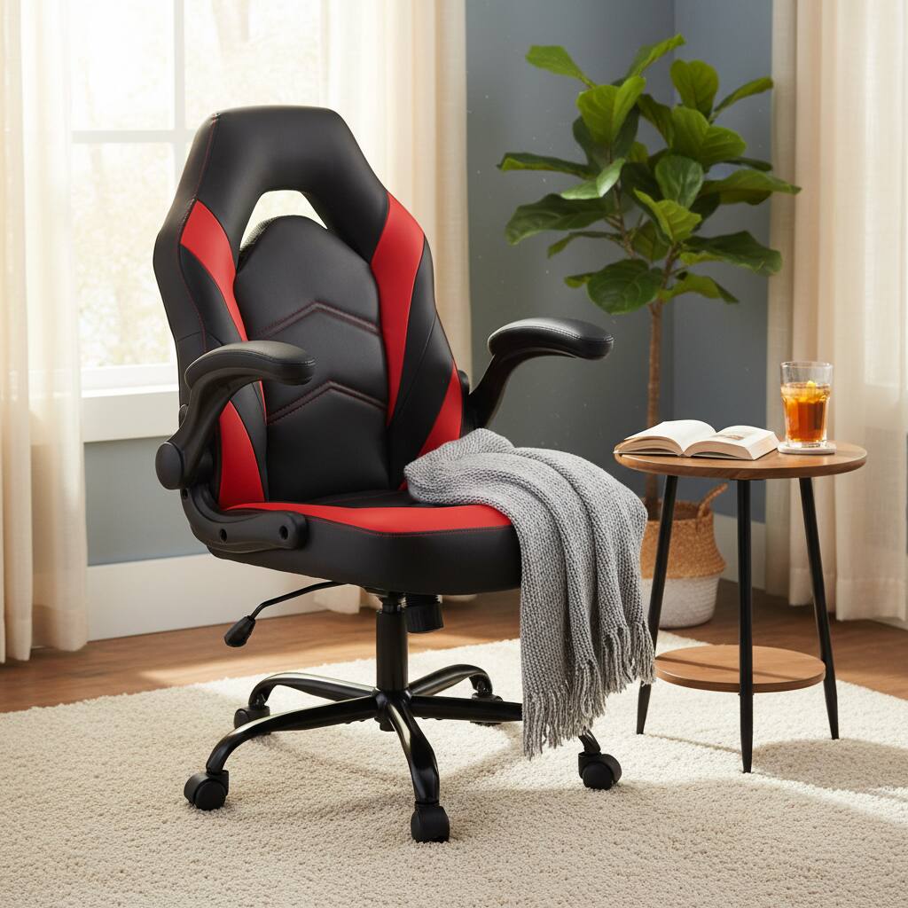 Alt View 5. AOITUN - Gaming Computer Chair Ergonomic Office Chair Desk Chair with Wheels for Adults Women Men Red - Red.
