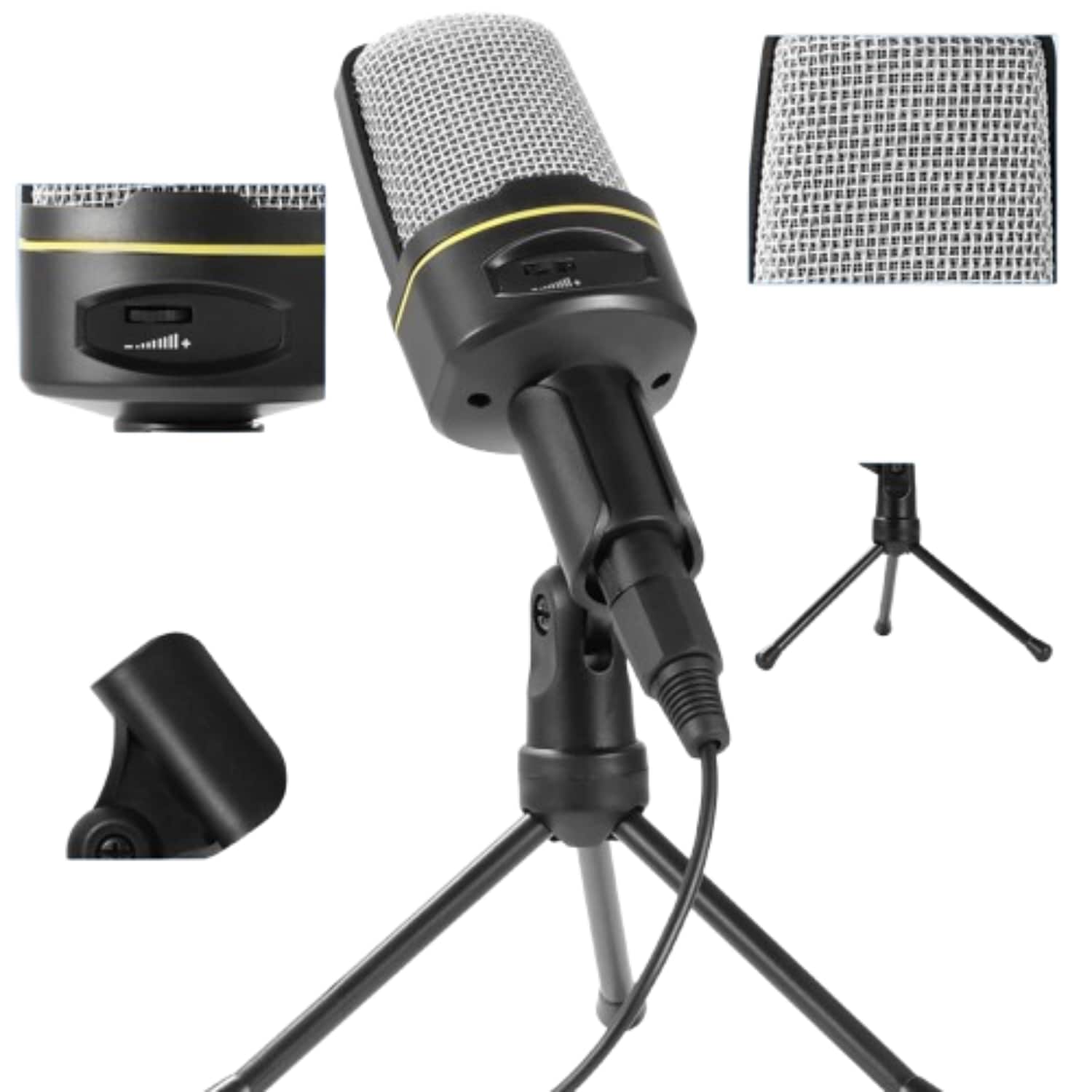 Home Collection - Condenser Microphone with Tripod Stand 3.5mm Plug for PC Gaming and Recording