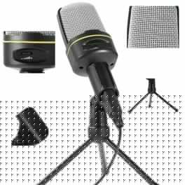 Home Collection - Condenser Microphone with Tripod Stand 3.5mm Plug for PC Gaming and Recording