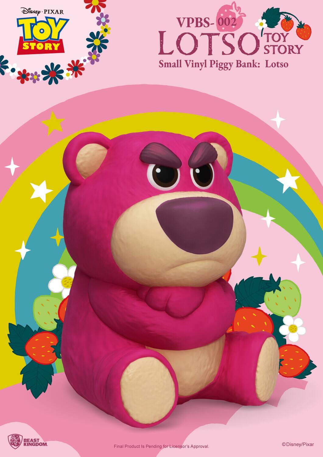 Disney PIXAR TOY STORY VPBS-002 TOY LOTSO STORY Small Vinyl Piggy Bank: Lotso BEAST KINGDOM. Final Product Is Pending for Licensor's Approval. Disney/Pixar