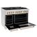 Angle. ZLINE - Autograph 48 in. 6.0 cu. ft. Legacy Freestanding Dual Fuel Range with 6 Burners & Convection Oven w/ Gold Accents - Stainless Steel.