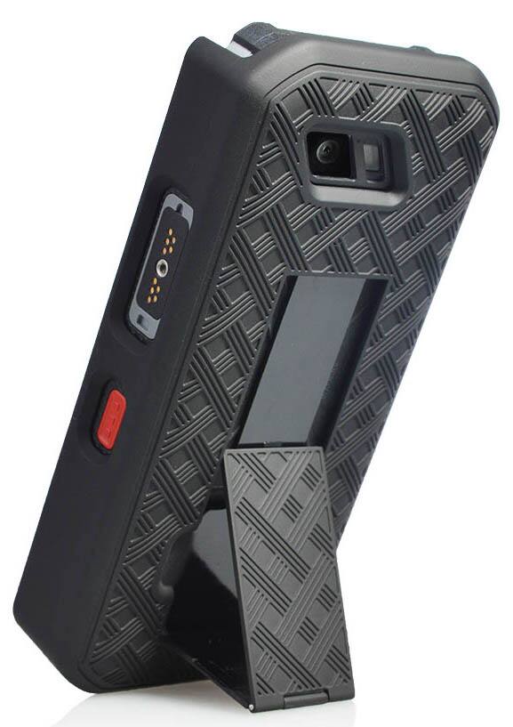 Alt View 4. Nakedcellphone - Case with Stand and Belt Clip Holster for Sonim XP5s (XP5800) - Black.