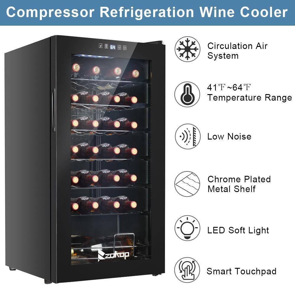 Compressor Refrigeration Wine Cooler

- Circulation Air System
- 41°F~64°F Temperature Range
- Low Noise
- Chrome Plated Metal Shelf
- LED Soft Light
- Smart Touchpad