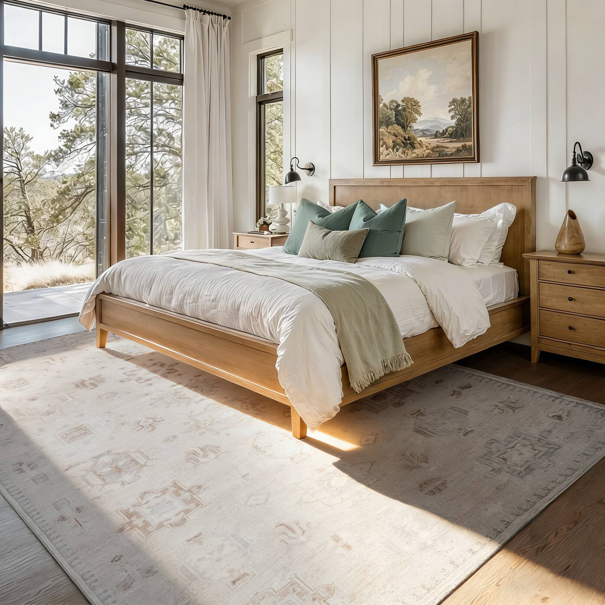 Angle. RYHNUYNE - 9x12 Area Rug, Washable Area Rug Non Slip Rugs for Living Room, Soft and Cozy Carpet for Bedroom Dining Room Home - gray.