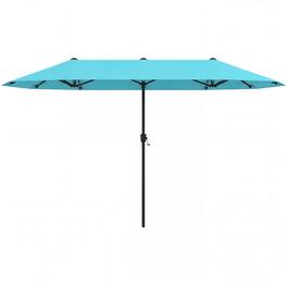 Gymax - 13 FT Large Patio Umbrella Patio Double-Sided Table Market Umbrella for Garden Turquoise - Green