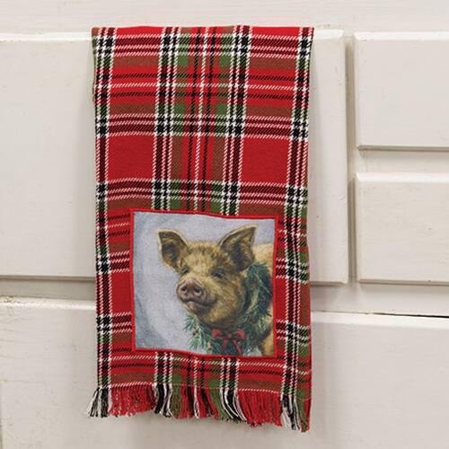 Angle. BreeBe - Christmas Pig Kitchen Towel - Multicolor.