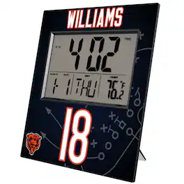 Keyscaper - Caleb Williams Chicago Bears Digital Desk & Wall Clock - Multicolor