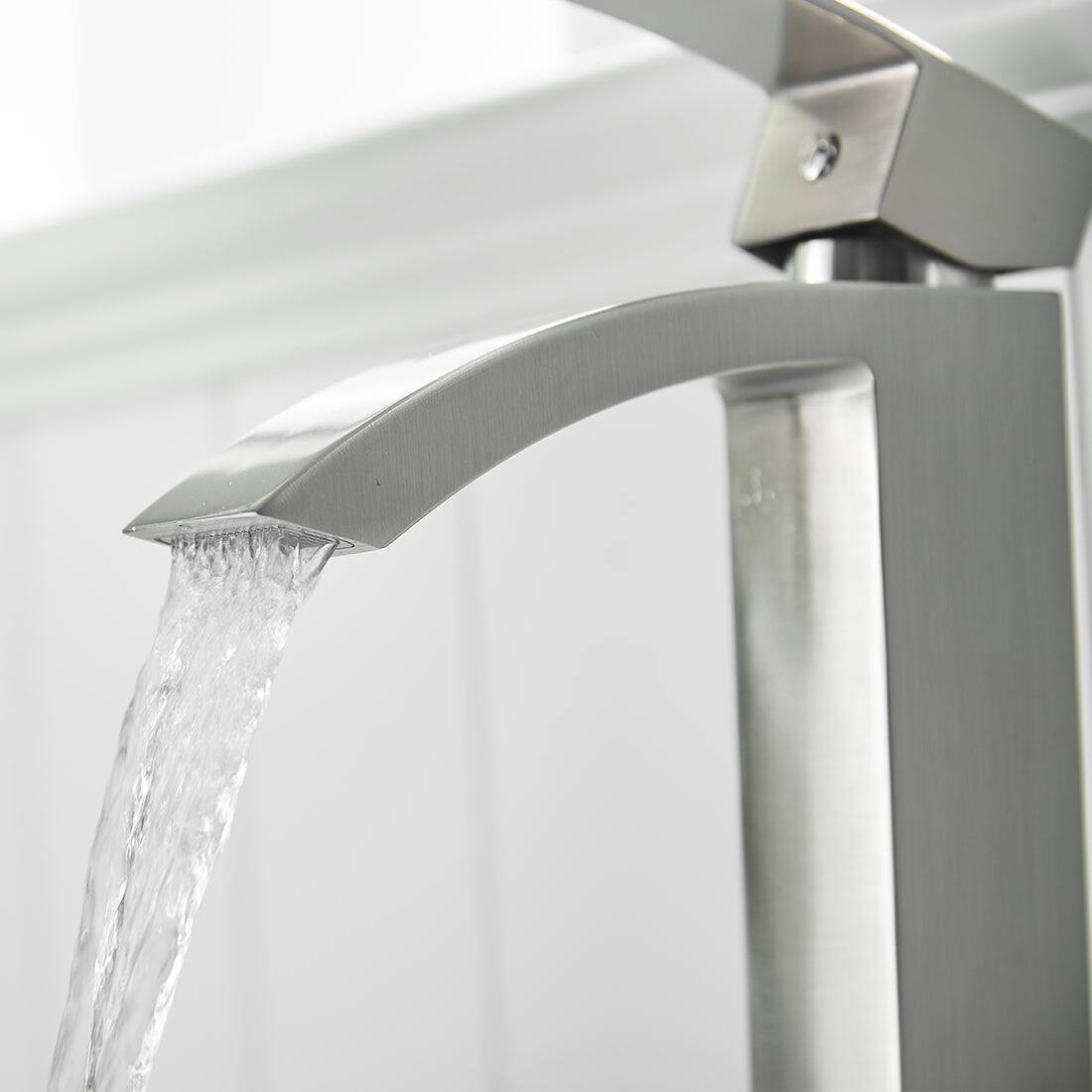 Alt View 8. Boyel Living - Single Hole Single Handle Bathroom Faucet Brushed Nickel with Supply Lines Brass Durable Modern Easy Install - Brushed Nickel.