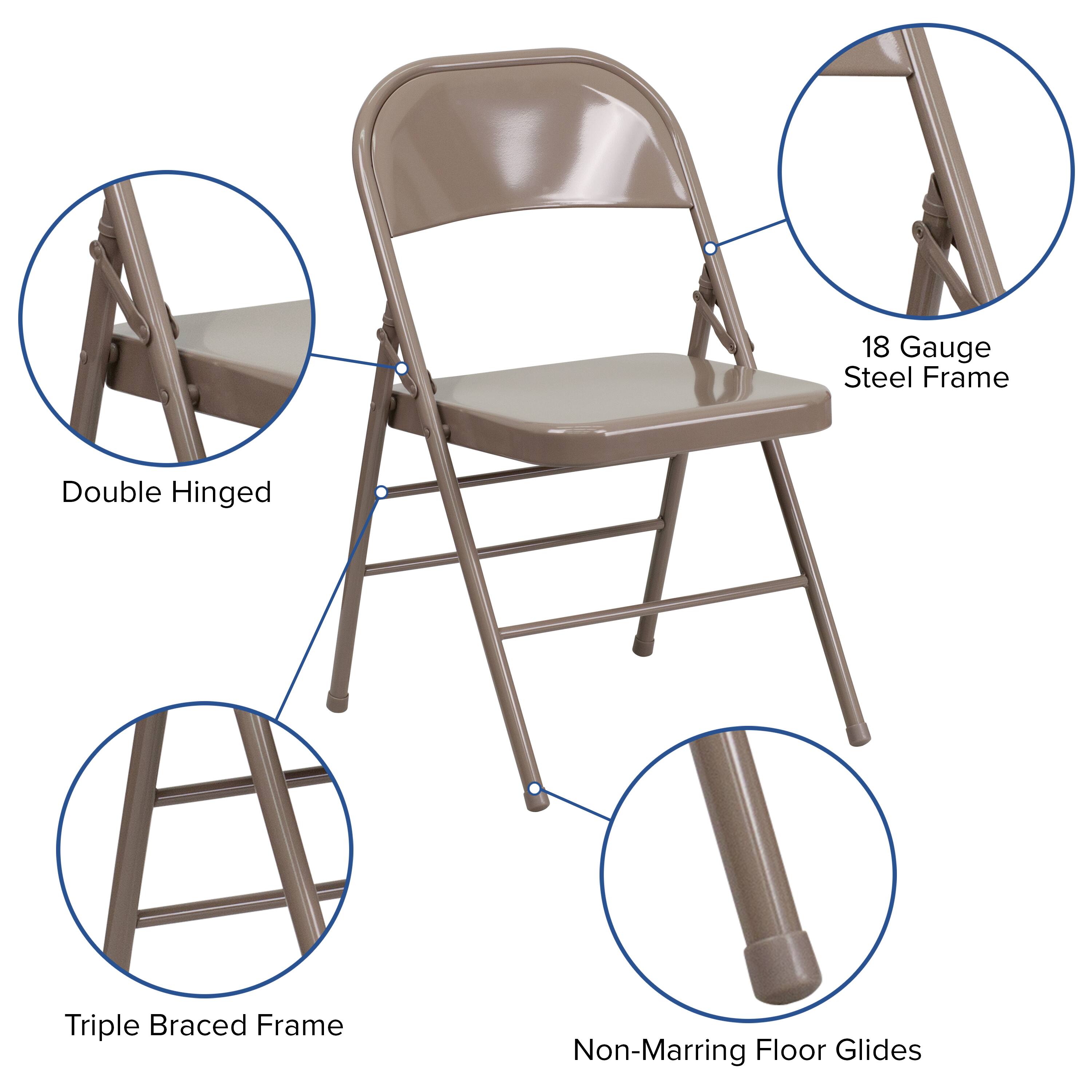 18 Gauge Steel Frame  
Double Hinged  
Triple Braced Frame  
Non-Marring Floor Glides