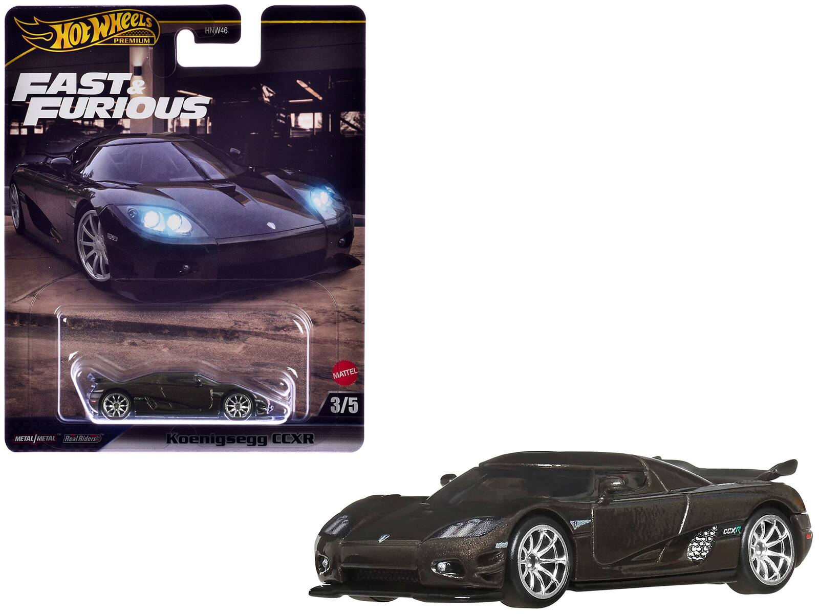 Koenigsegg CCXR "Fast Five" (2011) Movie "Fast & Furious" Series Diecast Model Car by Hot Wheels - Dark Gray Metallic