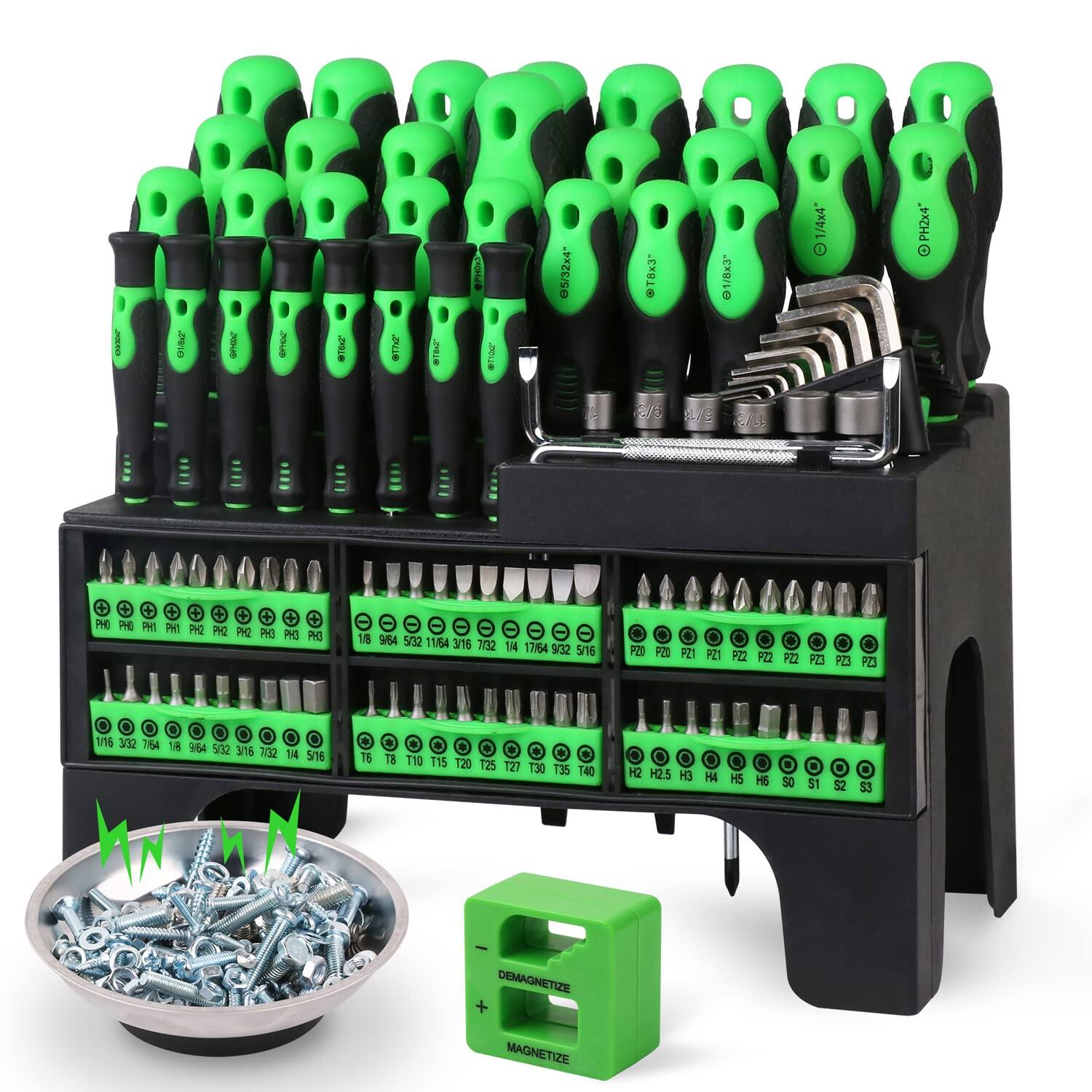 Skar Audio - Swanlake 118pcs Magnetic Screwdrivers Set With Plastic Ranking Tools For Men (118pcs) - 118-Piece Magnetic Screwdriver Set