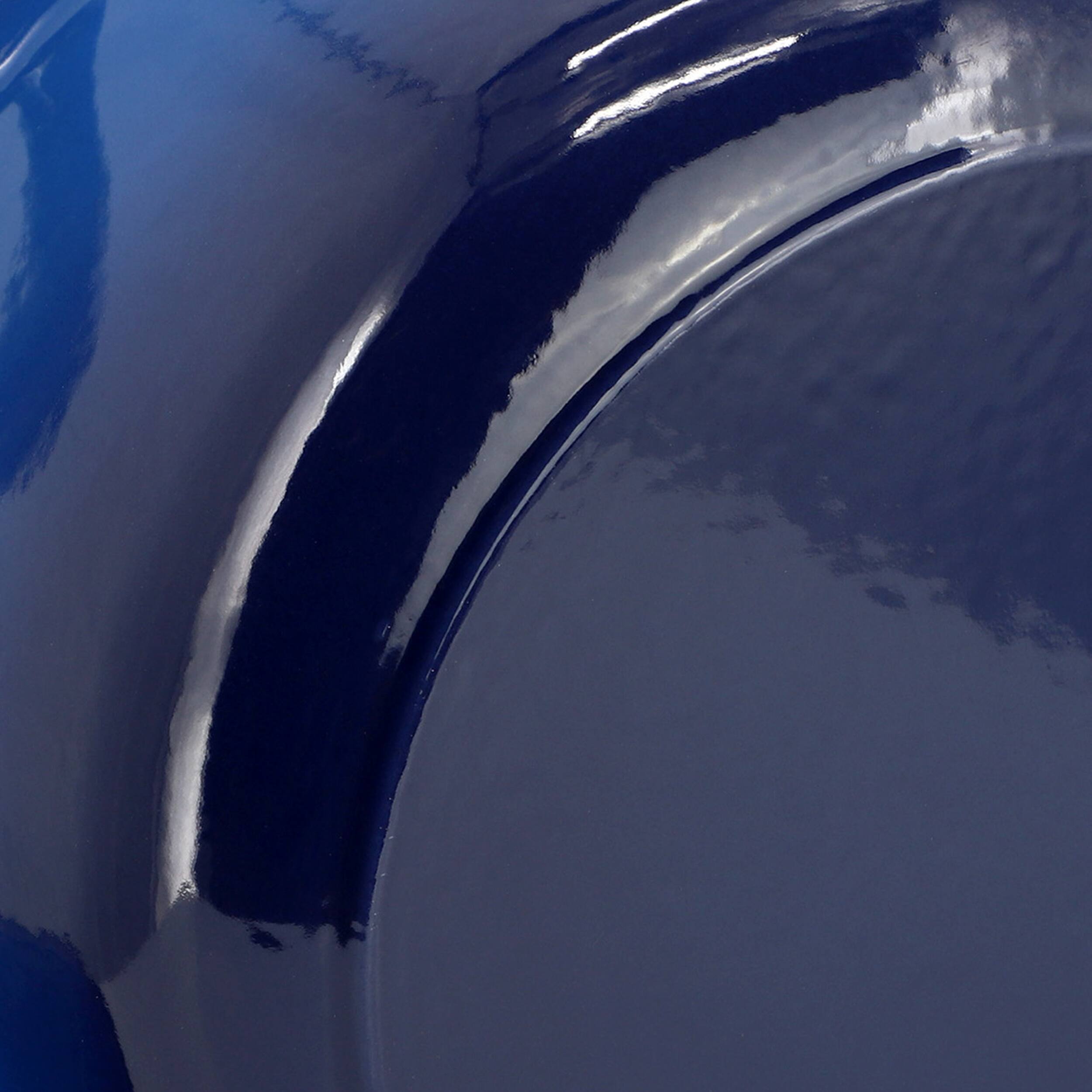 Alt View 1. MegaChef - MegaChef 6.35 Quart Round Enameled Cast Iron Dutch Oven with Self Basting Lid in Dark Blue - Dark Blue.