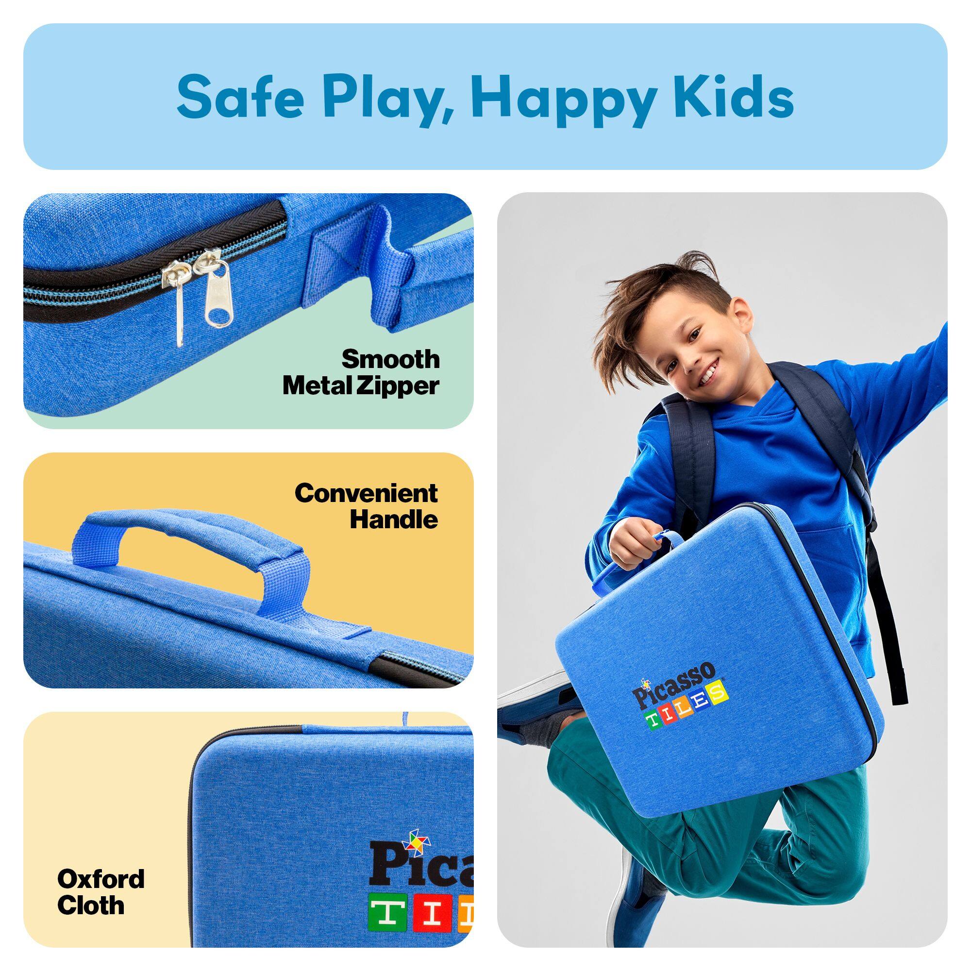 Safe Play, Happy Kids

Smooth Metal Zipper

Convenient Handle

Oxford Cloth

Picasso TILES