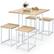 Alt View 14. Costway - 5pcs Dining Set Compact Dining Table and 4 Stools Metal Frame Nature\ Vintage White - Walnut and Black.