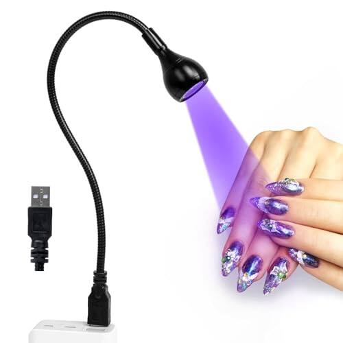 Front. Stylel Star - Lamp Led Manicure Dryer Curing Light Black Gooseneck Clamp Gel Nails Usb Powered Gellight Beads Wavelength 395 Also.