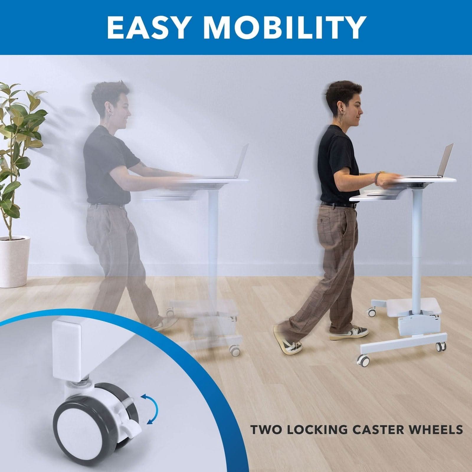 EASY MOBILITY  
TWO LOCKING CASTER WHEELS
