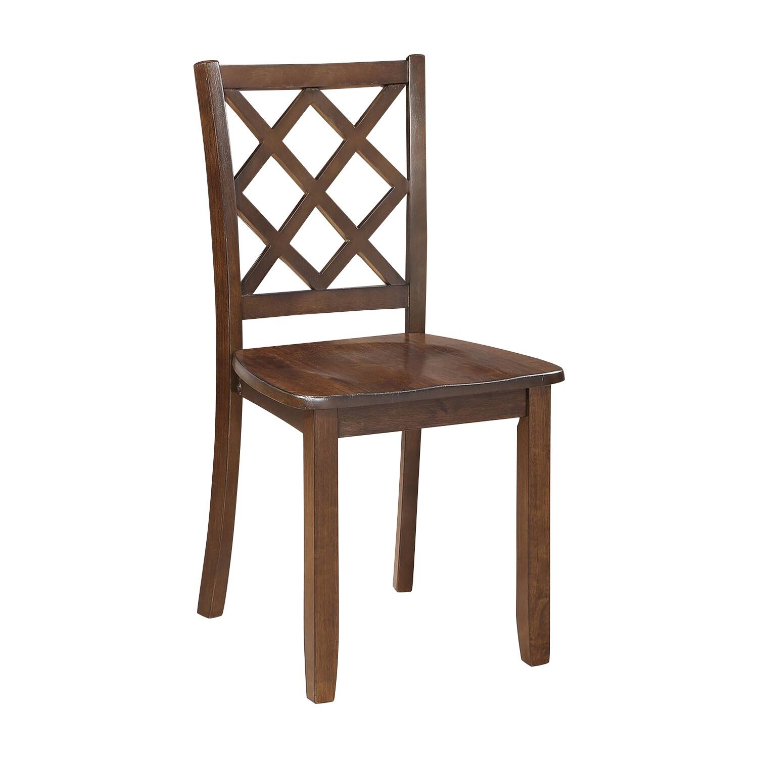 Alt View 2. Vaczon - 5Pc Dining Table Set Diamond Back Chairs, Solid Rubberwood Table and Chairs, Wood Dining Set for Kitchen and Dining Room - Dark Cherry.