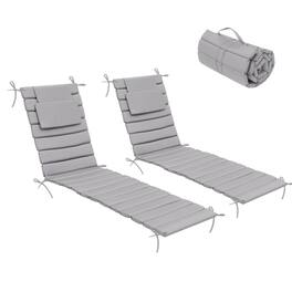 Crestlive Products - Outdoor Patio Lounge Chair Cushion - Light Gray