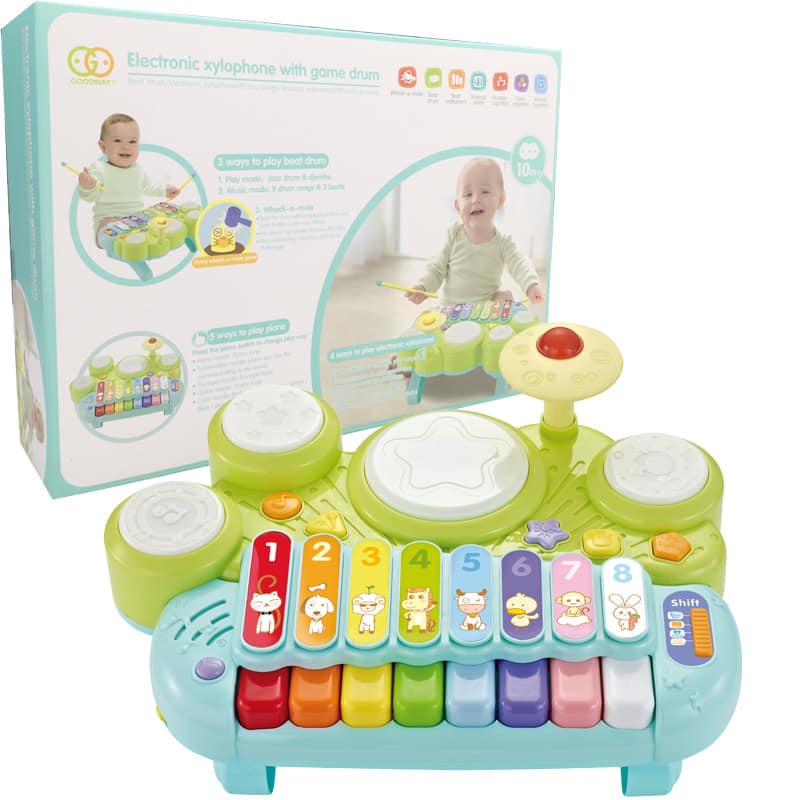 Auledio - 3 in 1 Musical Instruments Toys,Electronic Piano Keyboard Xylophone Drum Set - Learning Toys for Toddler Christmas gifts