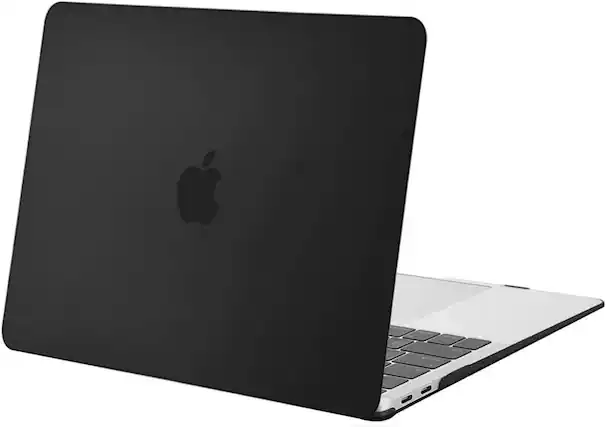 Front. mosiso - Case for MacBook Air 13 inch A2337 M1 A2179 A1932 with Touch ID 2018-2022 - Black.
