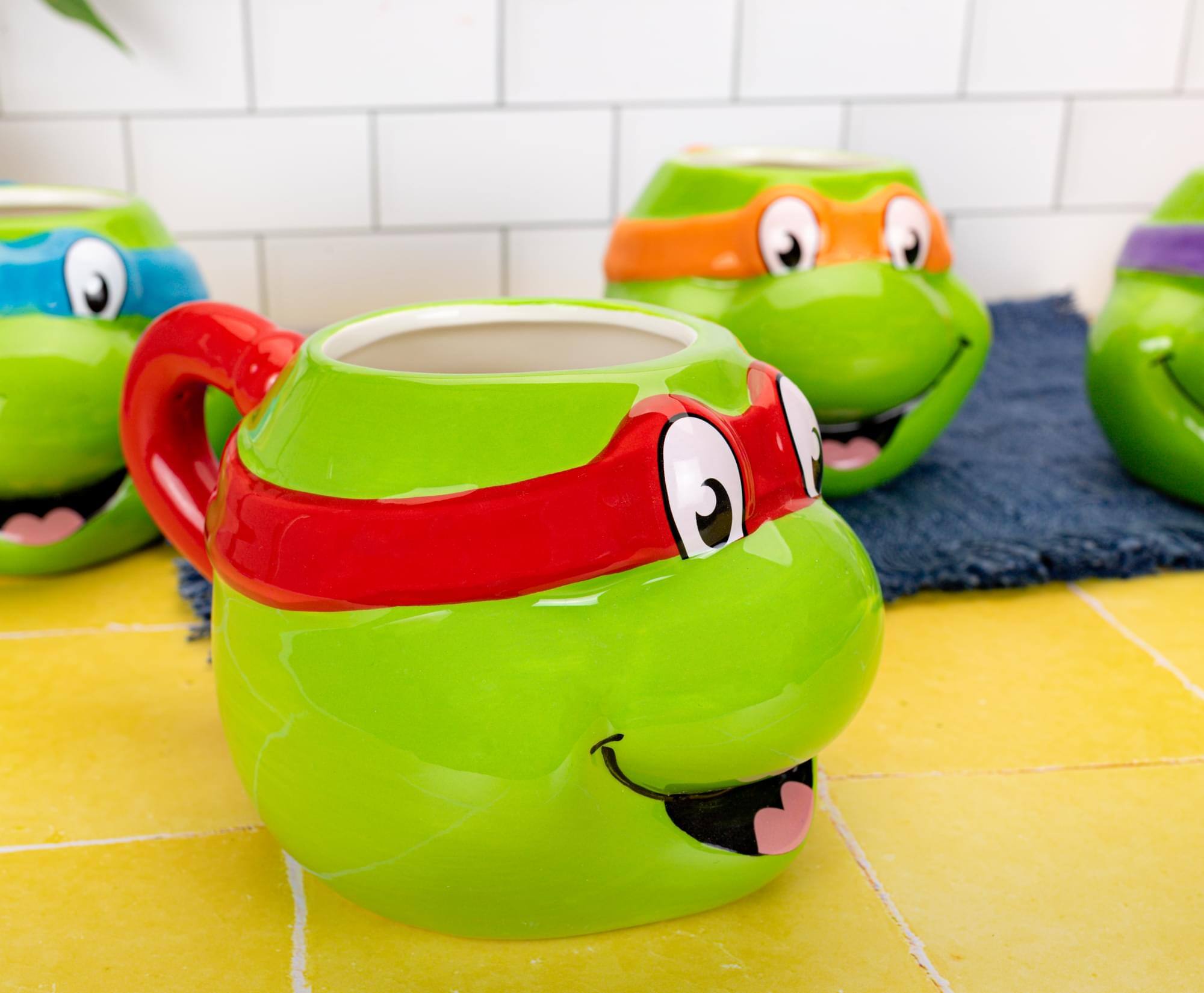 Alt View 5. Teenage Mutant Ninja Turtles - Teenage Mutant Ninja Turtles 4-Piece Sculpted Ceramic Mug Set | 23 Ounces - Multi-Colored.