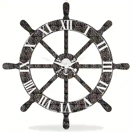Oumilen - 23" Nautical Ship Wheel Wall Clock - White