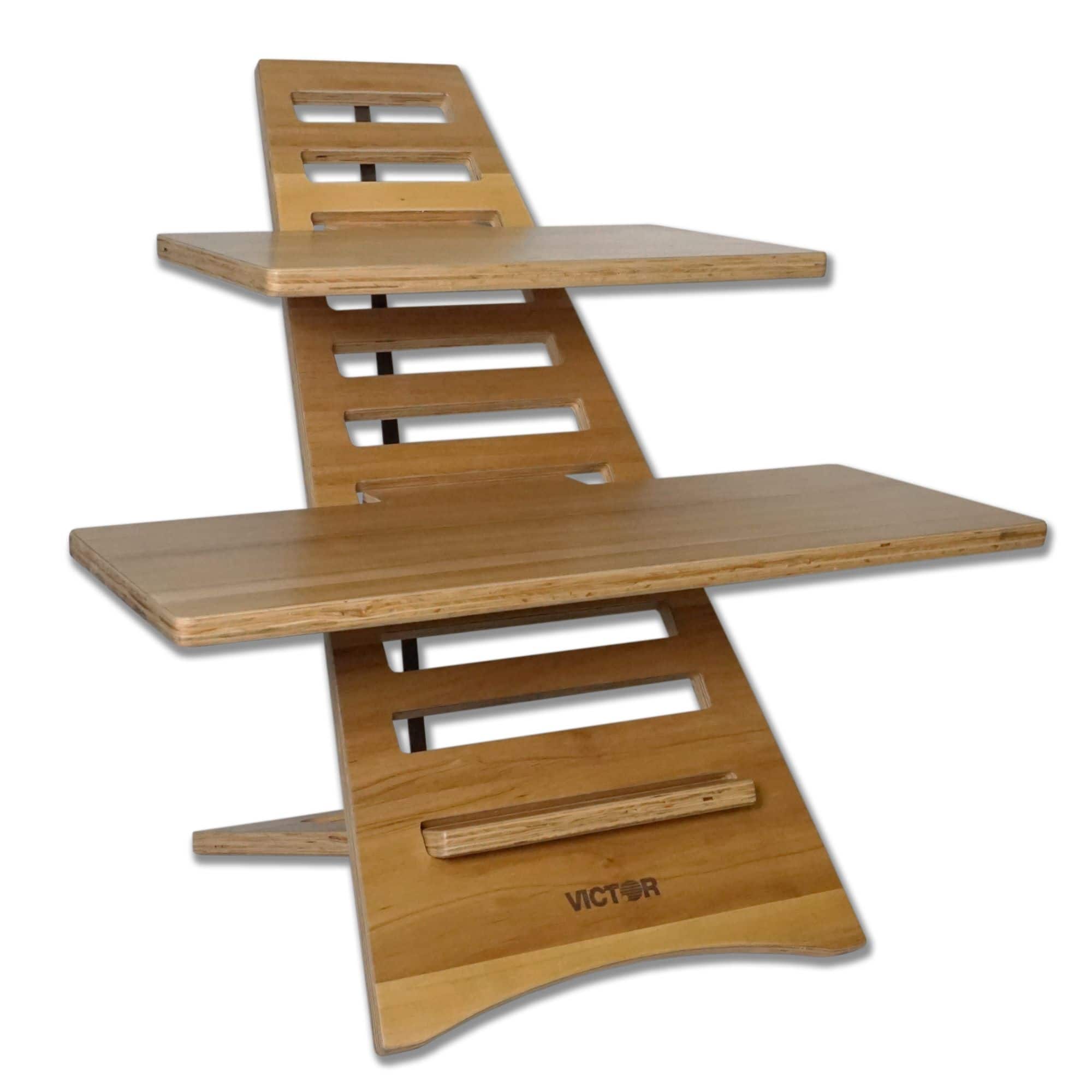 Angle. Victor - Acacia Wood Stand-Up Desk Converter - Brown.