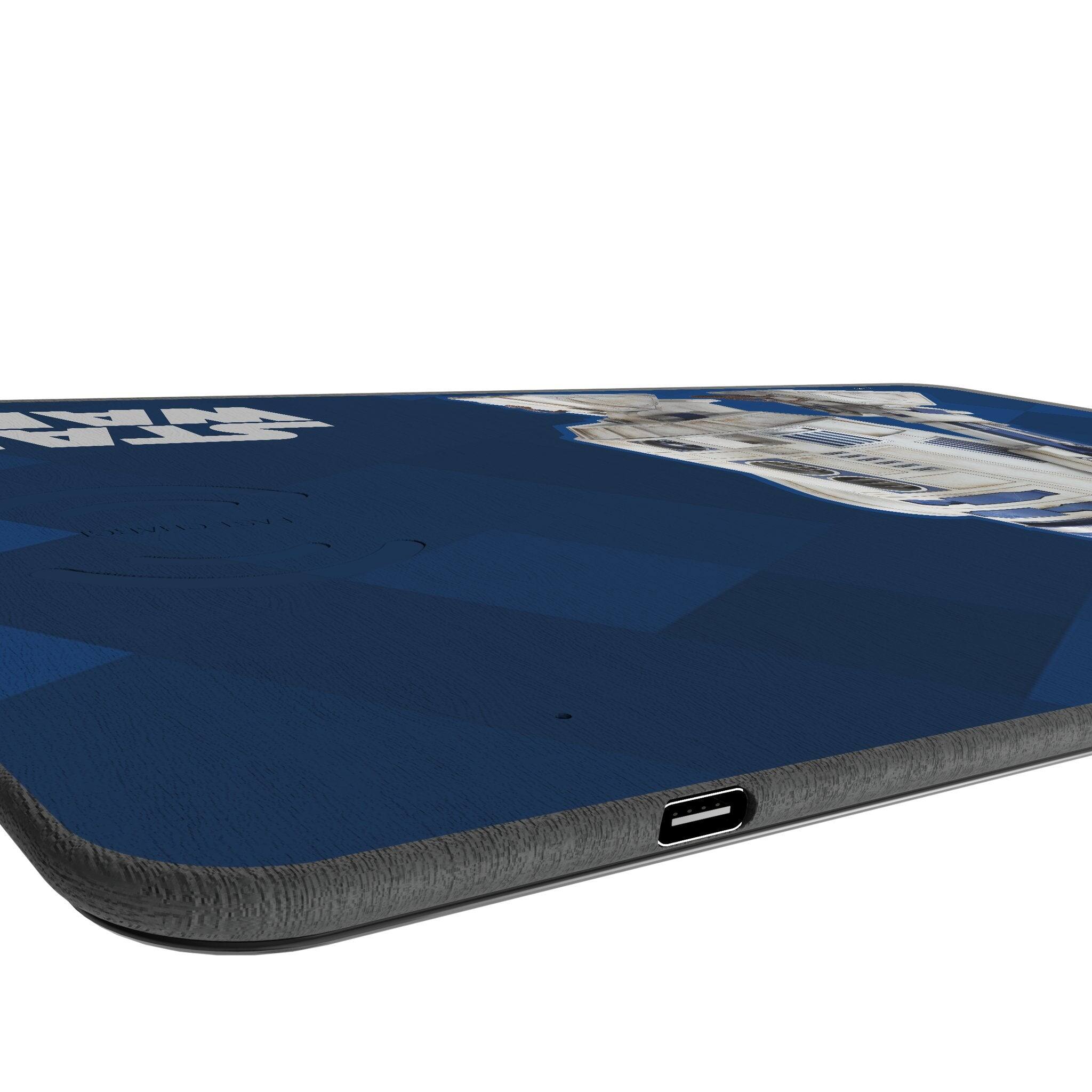 Left. Keyscaper - Star Wars: A New Hope Color Block 15-Watt Wireless Charger and Mouse Pad - R2-D2.