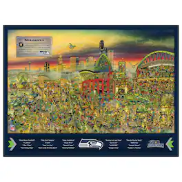 YouTheFan - Seattle Seahawks 500-Piece Joe Journeyman Puzzle - Multicolor
