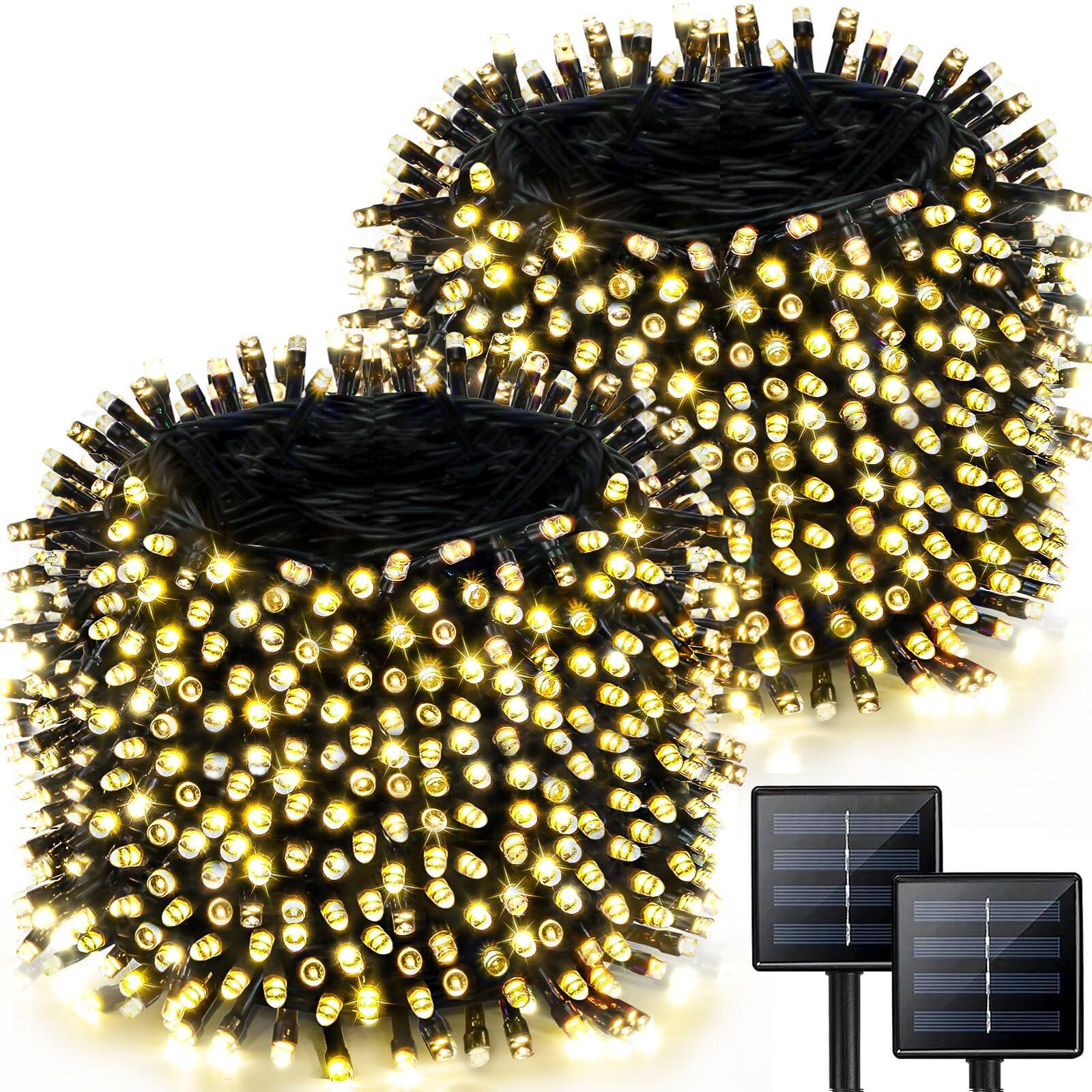 Alt View 1. NICHOLAS KLEIN - 480 Led Solar String Lights For Outside Super Long Chrismas Outdoor With 8 Modes & - Red 2 Pack.