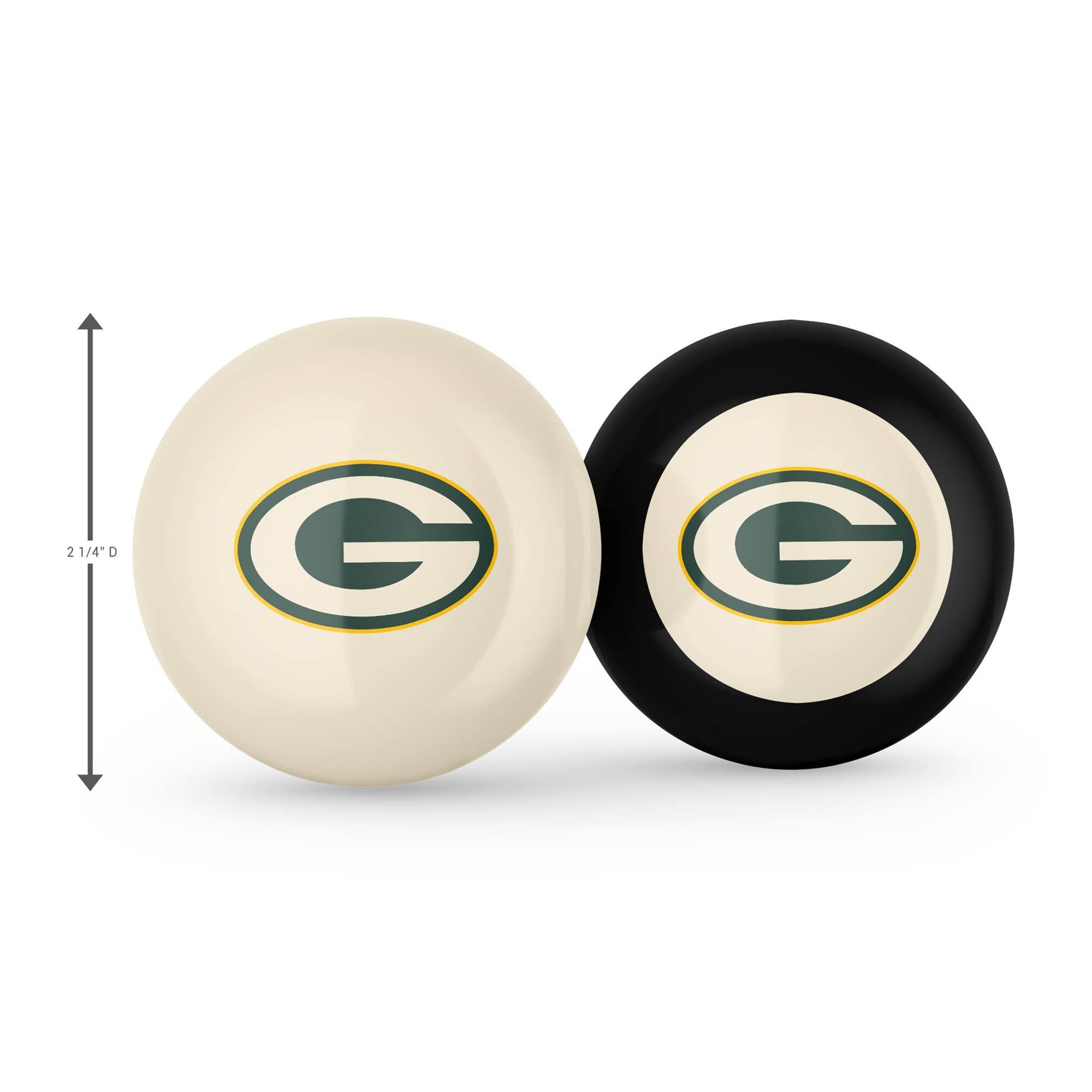 Alt View 1. Imperial - Green Bay Packers Logo Cue Ball & 8 Ball Combo Set - White.
