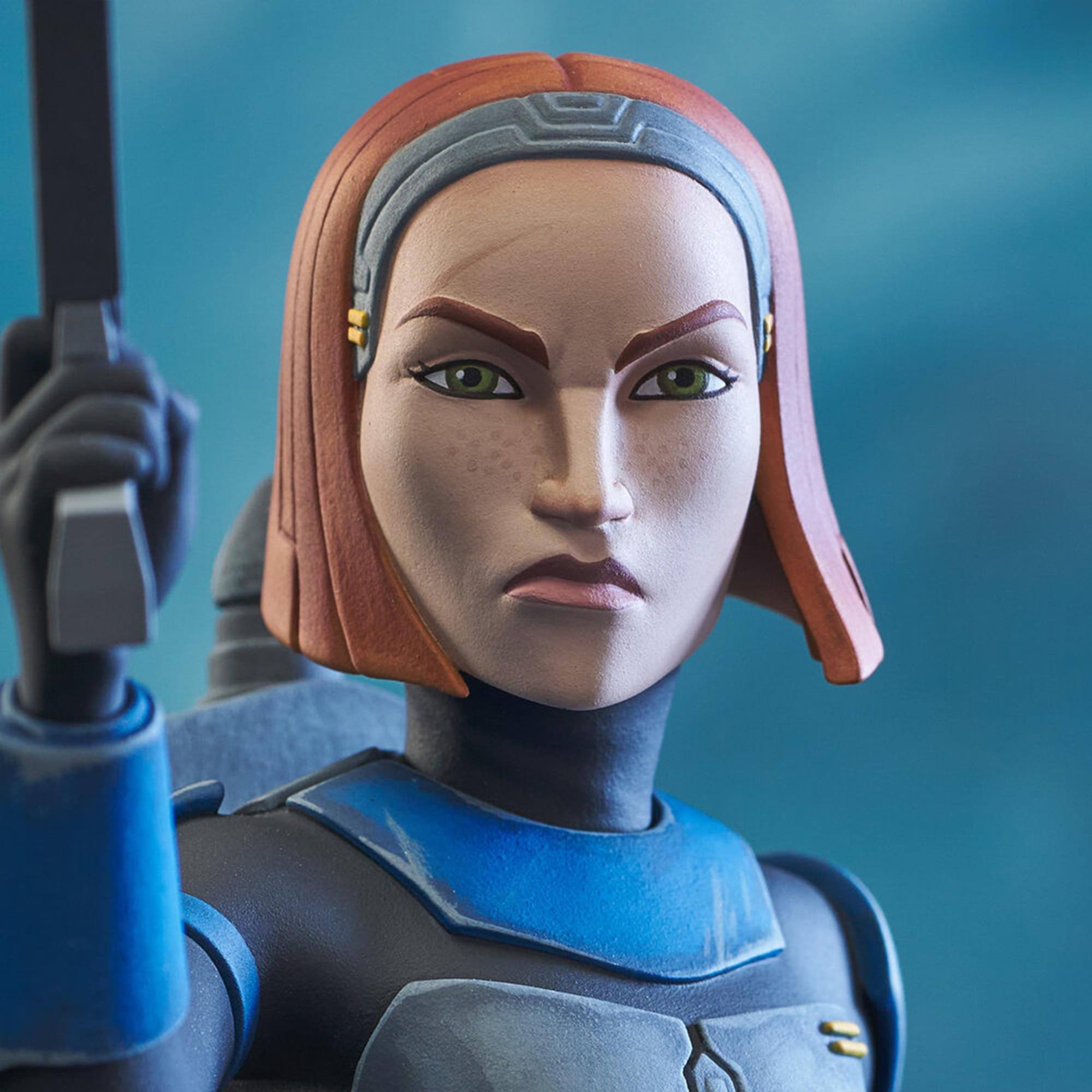 Alt View 5. Diamond Select Toys - Star Wars Bo-Katan 6 Inch Resin Bust - Blue.