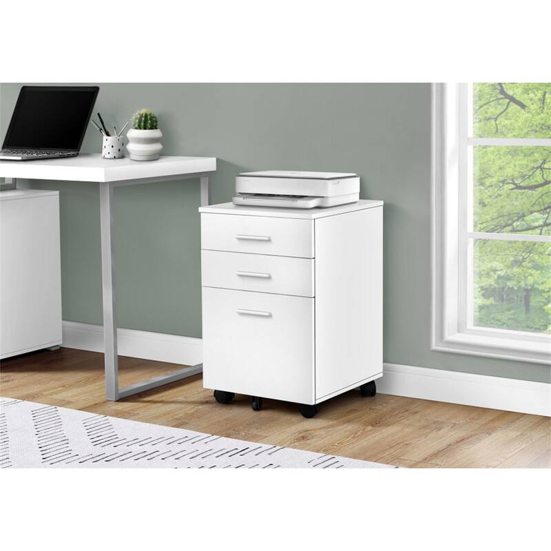 Angle. HTUTWOO - 18.00"W File Cabinet - Rolling Mobile Storage Drawers, Printer Stand, Office Work Organizer, White Laminate Finish, - White.