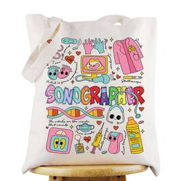 DORLUKFU - Sonographer Canvas Tote Bag Sonography Tech Gift Ultrasound Technologist Shoulder Bag Sonographer Merch - Sonographer Tg