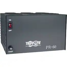 Eaton Tripp Lite Series TAA-Compliant 60-Amp DC Power Supply, 13.8VDC, Precision Regulated AC-to-DC Conversion - 300W - Black
