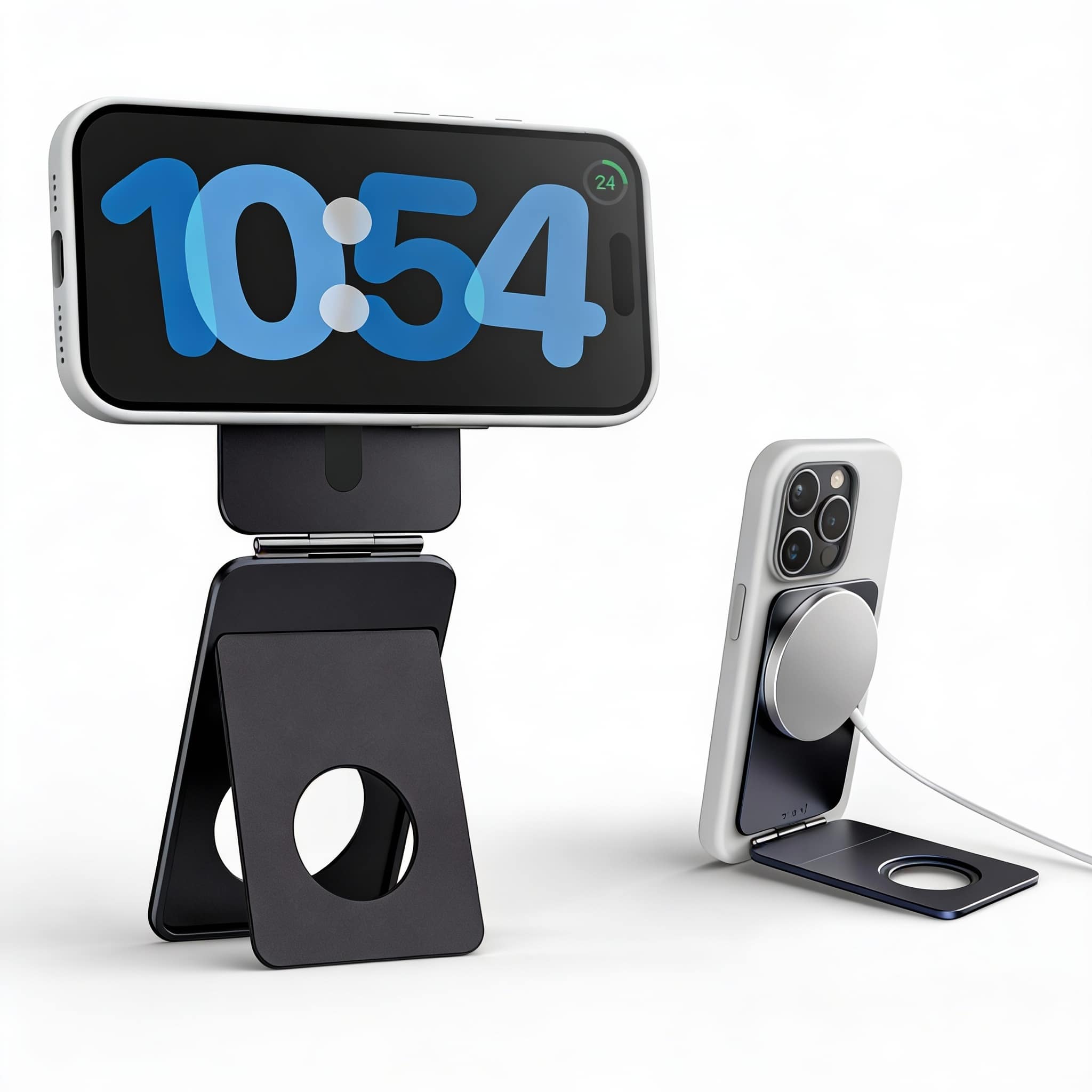 METALTON - Magnetic Tripod For Aluminium Phone Stand Compatible With Magsafe Series Foldable Strong Portable Holder - Black