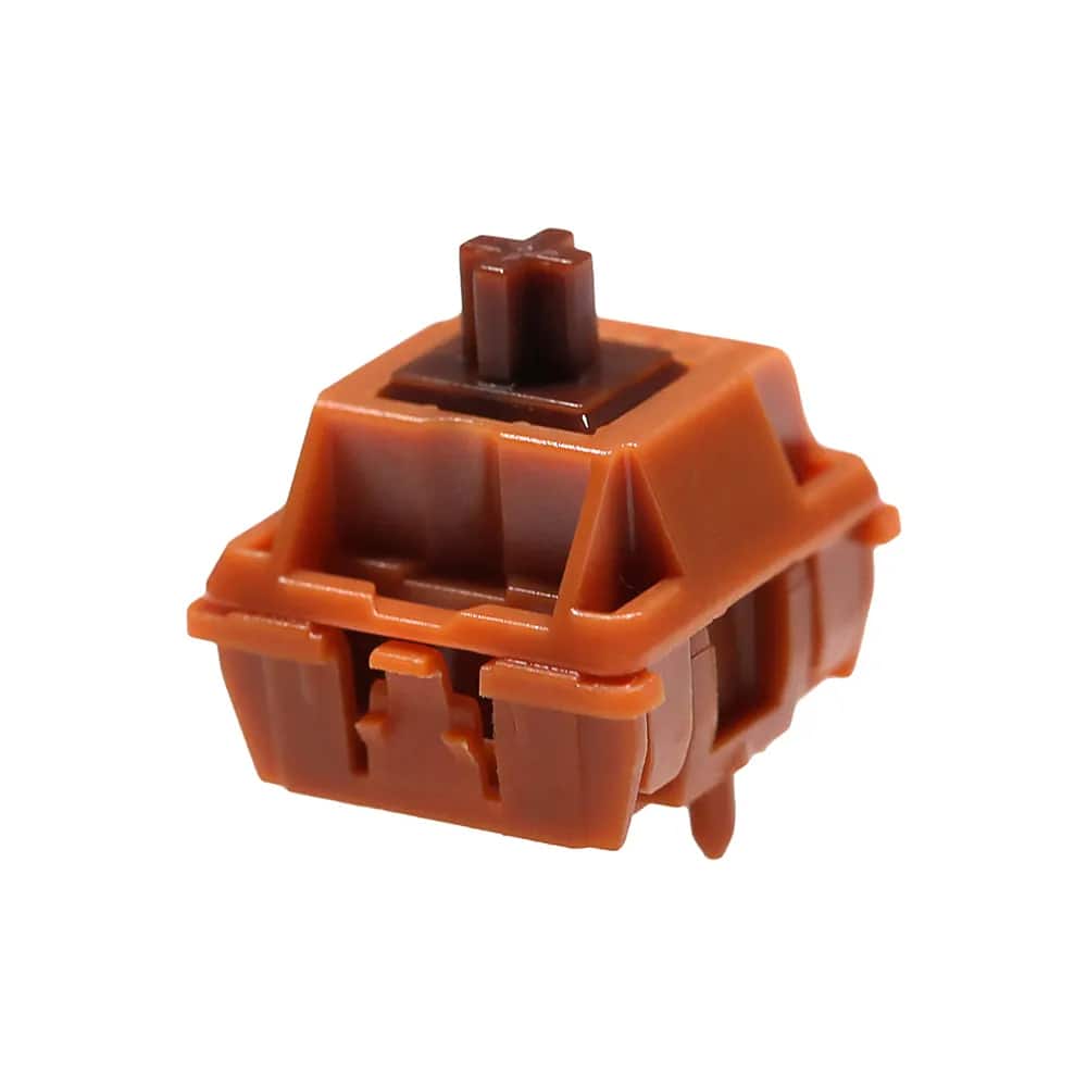 Front. Pro Link Techs - Gold Brown 5-Pin Tactile Stem Switches - Brown.