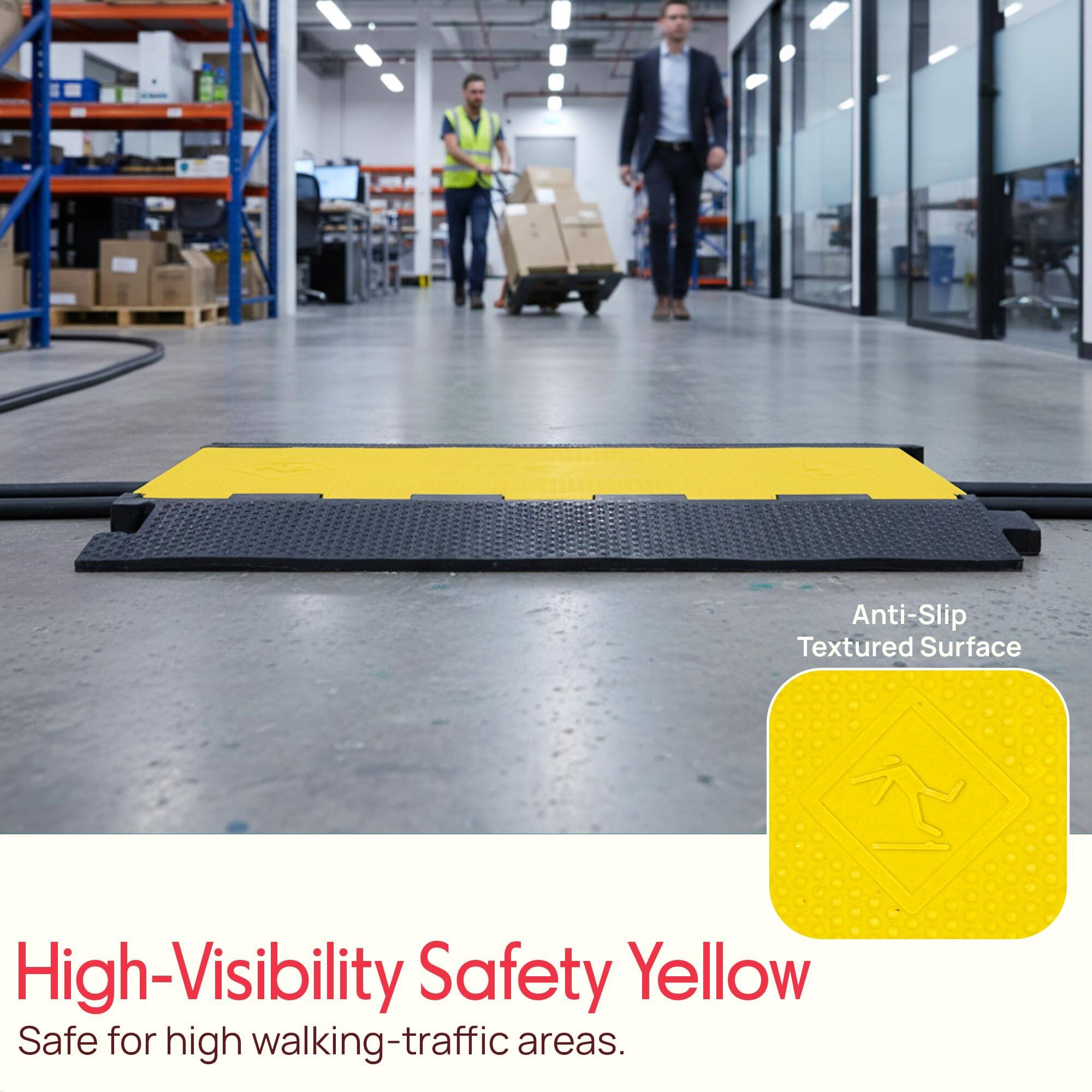 Anti-Slip Textured Surface  
High-Visibility Safety Yellow  
Safe for high walking-traffic areas.