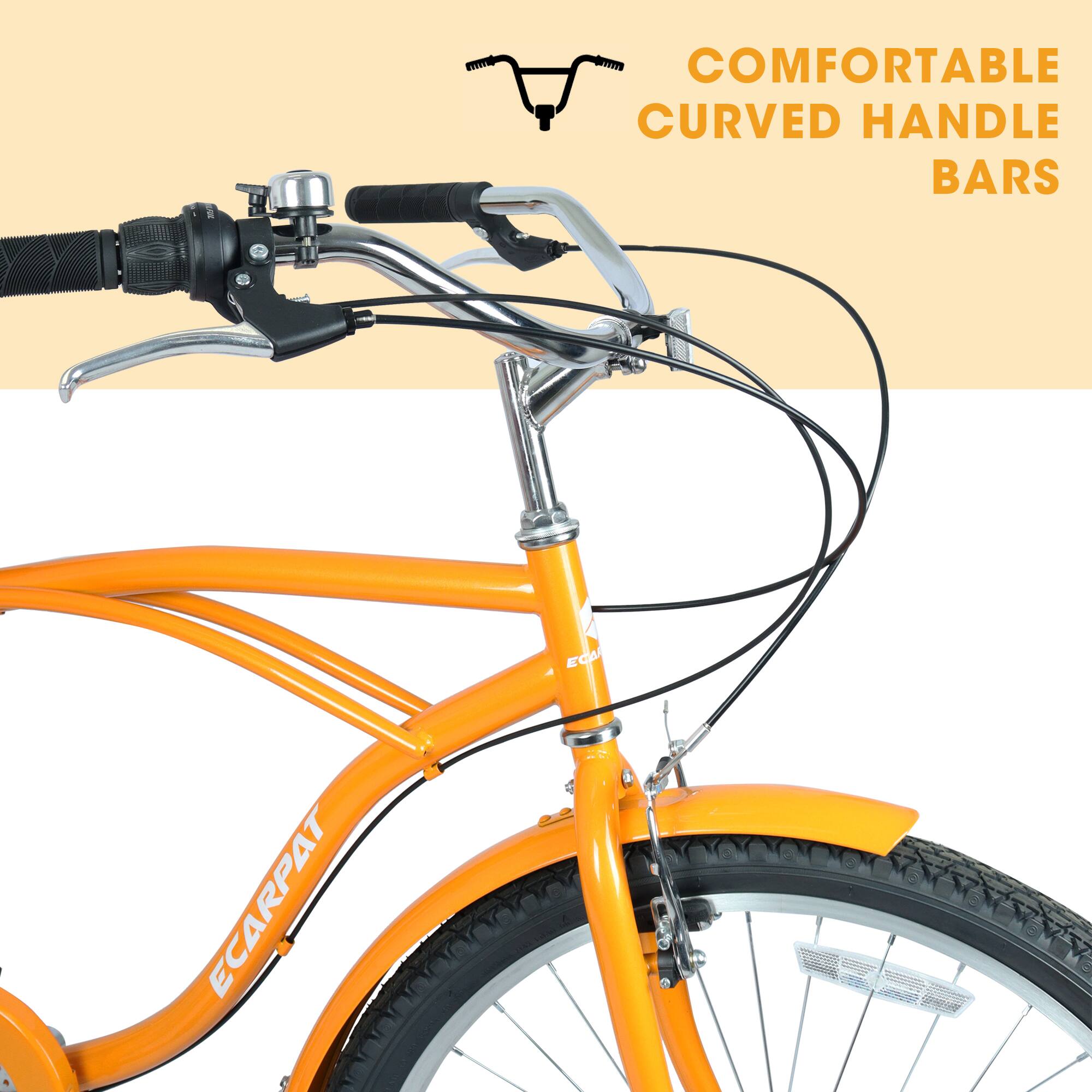 COMFORTABLE CURVED HANDLE BARS  
ECARPAT