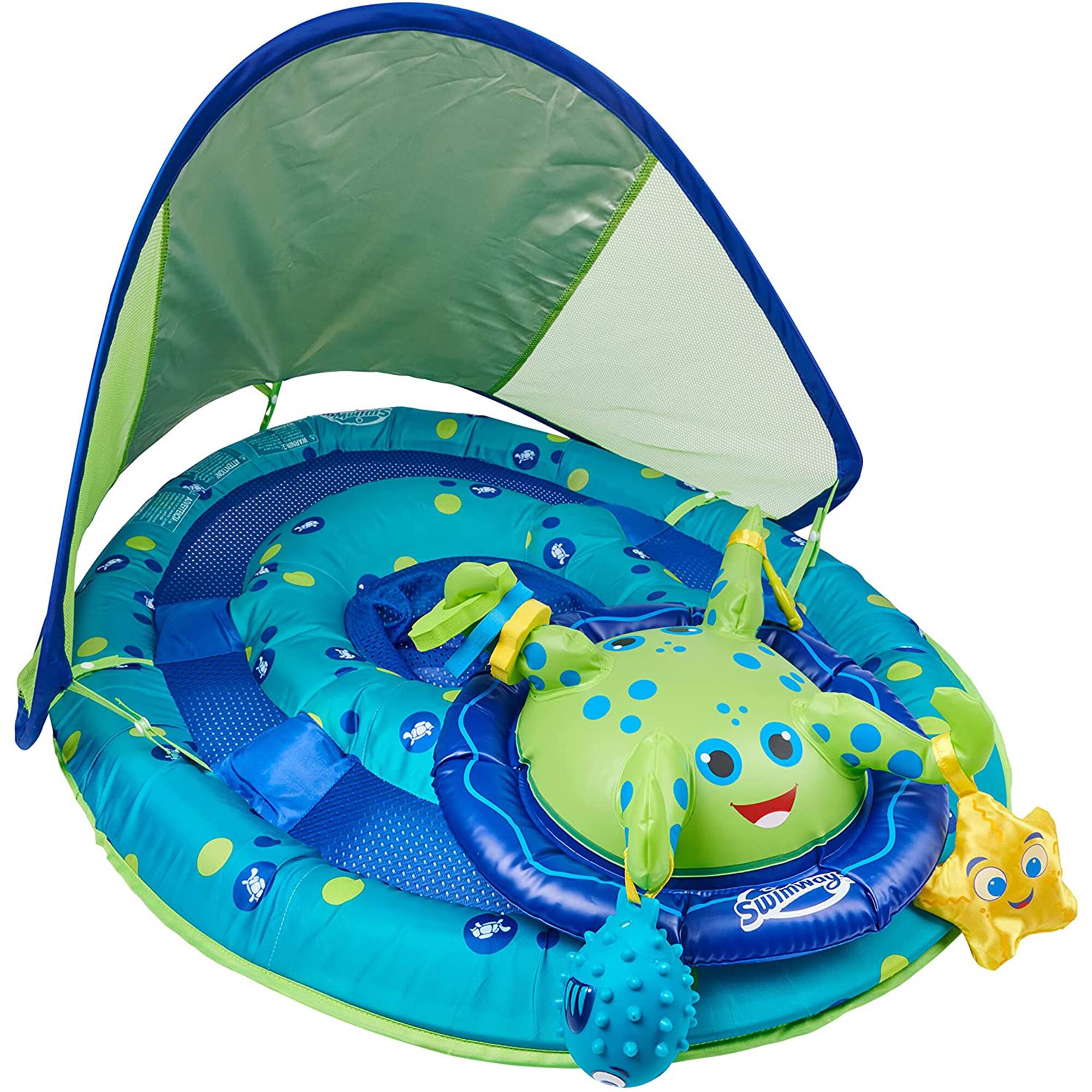 Alt View 10. SwimWays - SwimWays Inflatable Baby Spring Pool Float Activity Center with Canopy, Octopus - Multicolor.