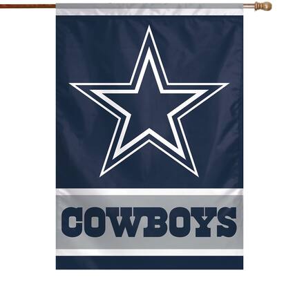 Front. WinCraft - Dallas Cowboys 28" x 40" Primary Logo House Flag - Multicolor.