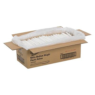 White Medium Weight Plastic Knives  
1000 pieces