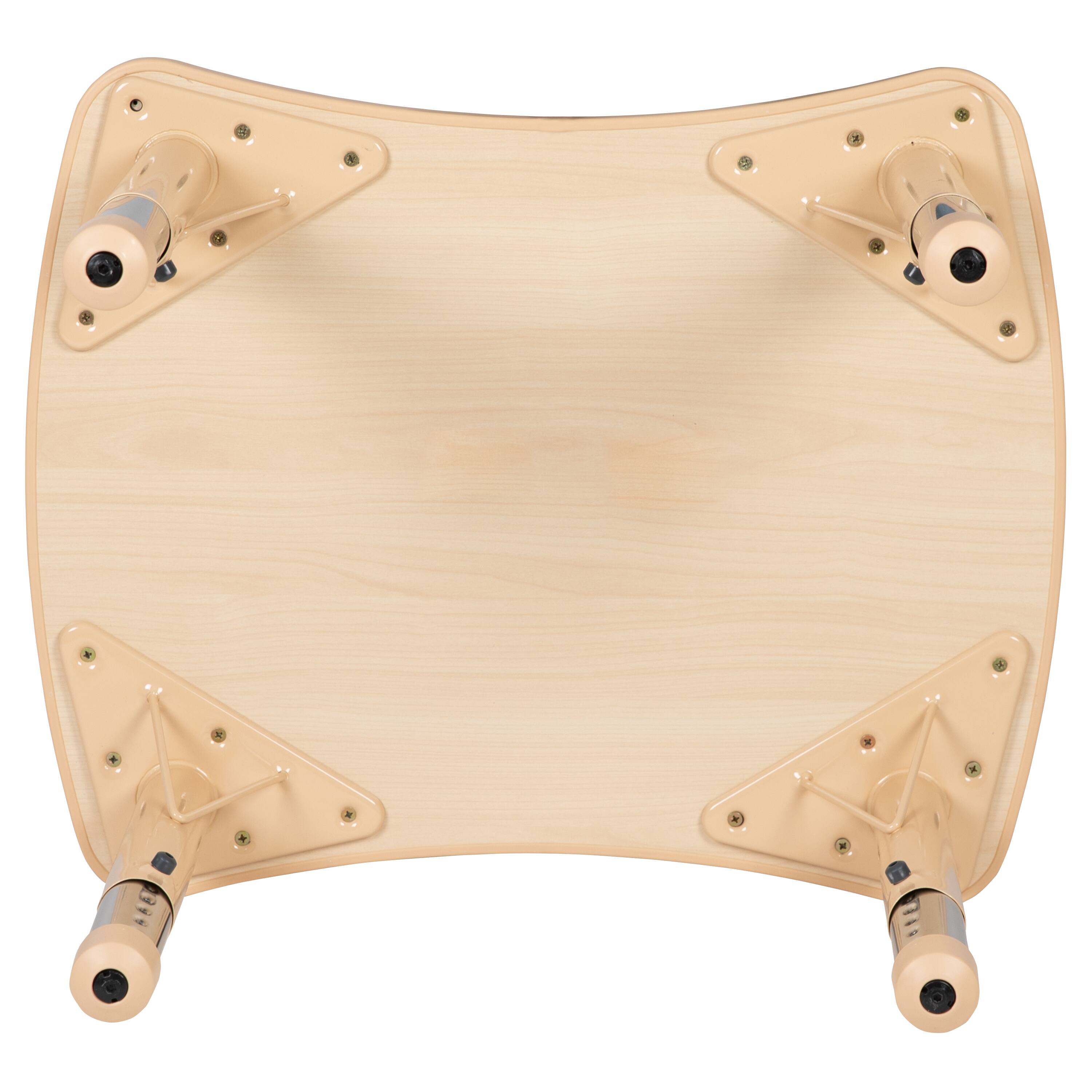 Alt View 7. Emma + Oliver - 21.875"W x 26.625"L Rectangular Plastic Height Adjustable Activity Table - Natural.