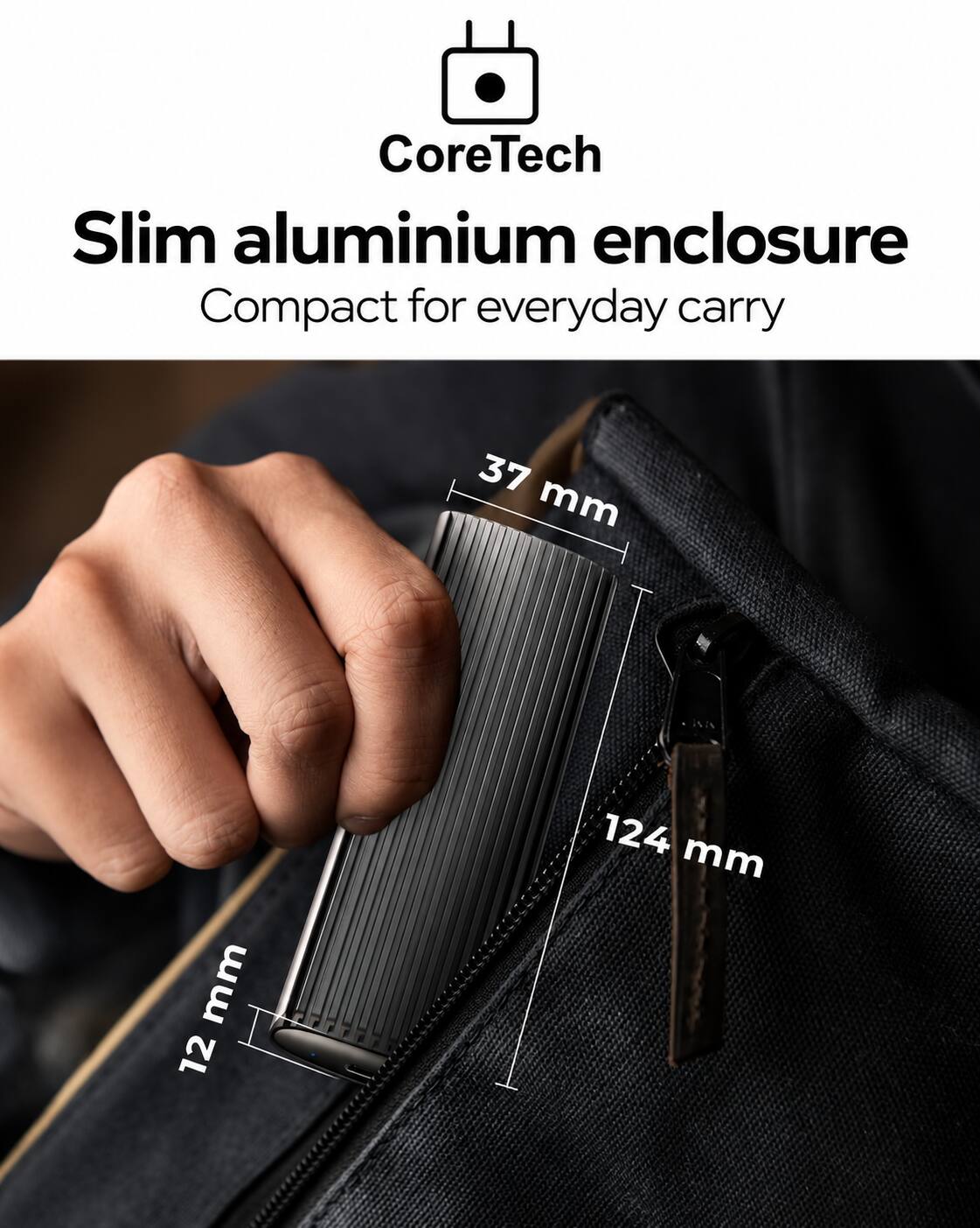 CoreTech Slim aluminium enclosure Compact for everyday carry

37 mm
12 mm
124 mm